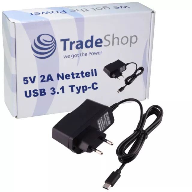 Trade-Shop Ladegerät Netzteil 5V 2A USB 3.1 Typ-C für Panasonic Toughpad FZ-B2