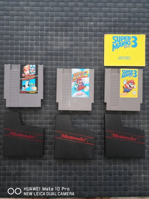 Lot de 3 Jeux Super Mario Bros Nintendo NES FRA TRILOGIE +Notice