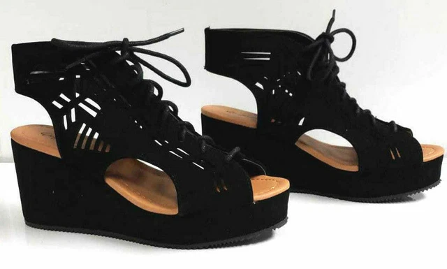 SJS.Qupid.Alert-16.9-RKiQupid Alert-16 Compensé, Noir Nubuck PU, Taille 9