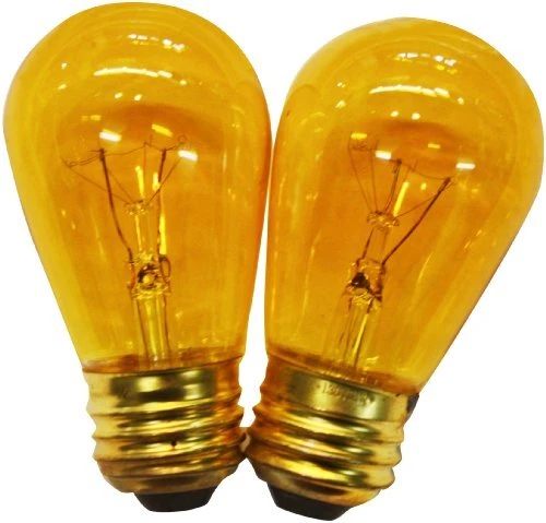 S1411WA Amber S14 Light Bulb with E26 Base, 11-Watt (Pac...