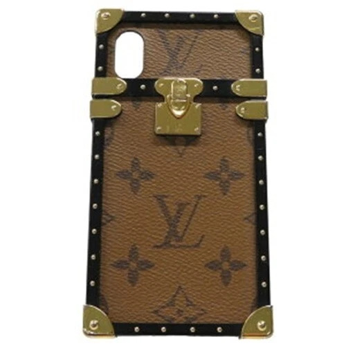 LOUIS VUITTON Monogram Reverse Eye Trunk iPhoneX Case M62619 LV Auth 35061