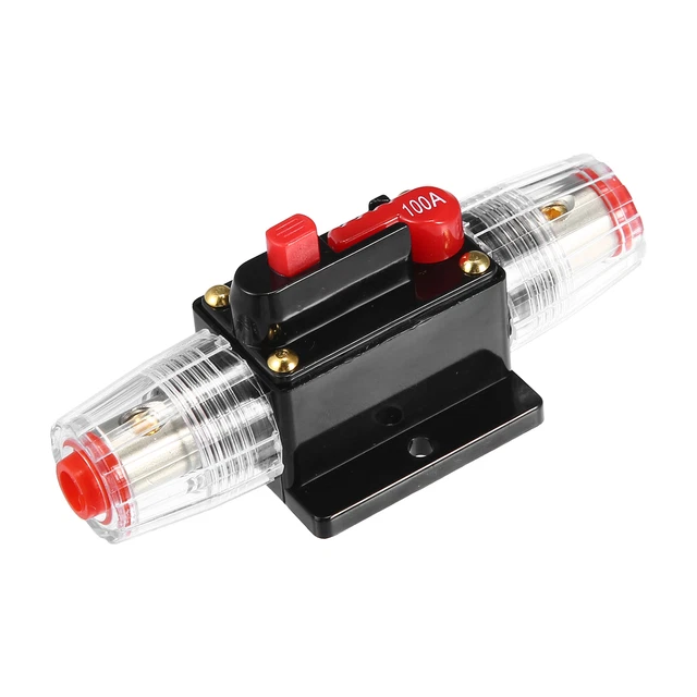 1 Set CC 12V- 48V 100Amp para Coche Restablecer Circuito Disyuntor Negro Rojo