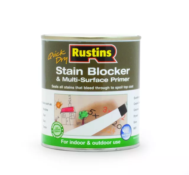 Rustins Quick Dry Stain Blocker & Multi-Surface Primer available in 250/500ml/1L