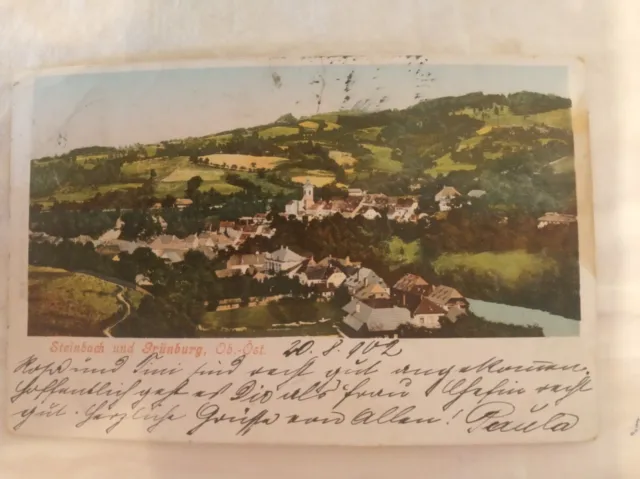 AK Steinbach u. Grünburg, gelaufen, frankiert, gestempelt um 1911 (A8436)