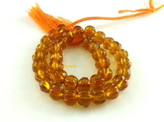 AAA + 1 brin Citrine pastèque sculptée 6-7mm Hydro Smooth Gemstone Perles 8... 2