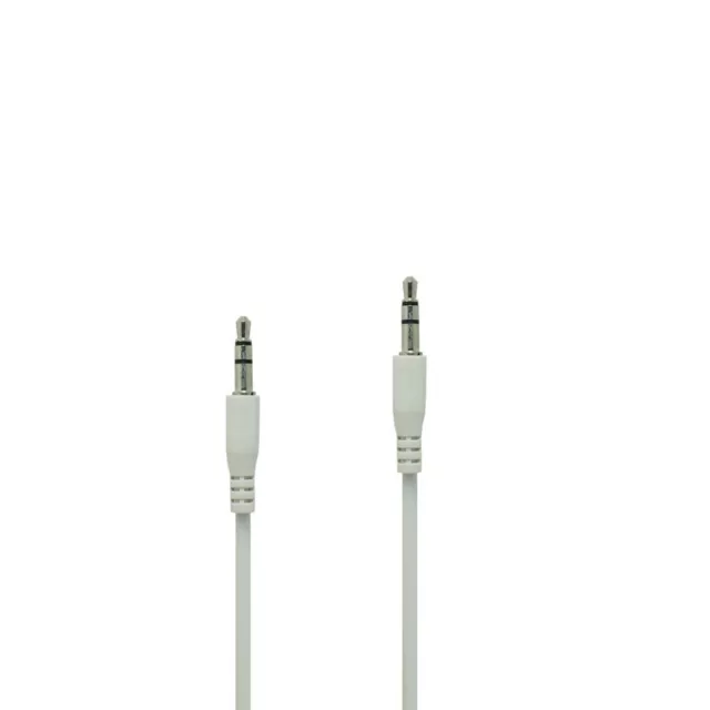 3.5mm Stereo White Color Male to Male Jack Port Extension Audio Aux Cable
