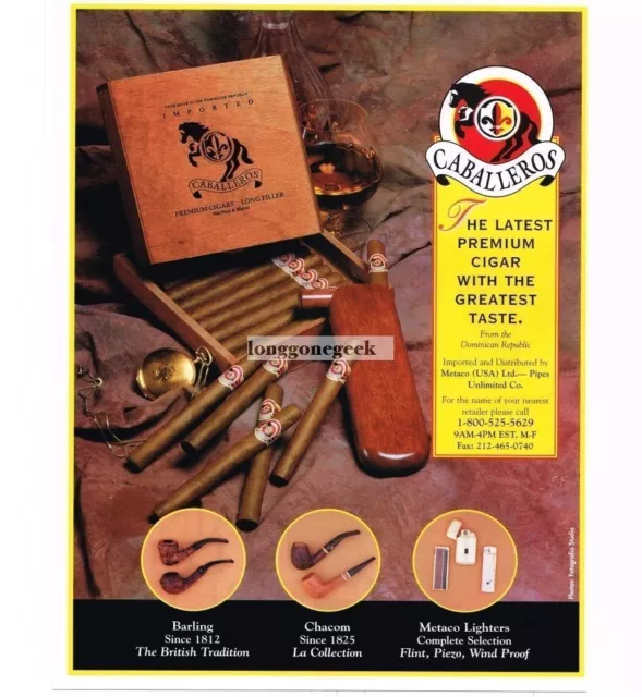 1997 Caballeros Cigars Vintage Print Ad