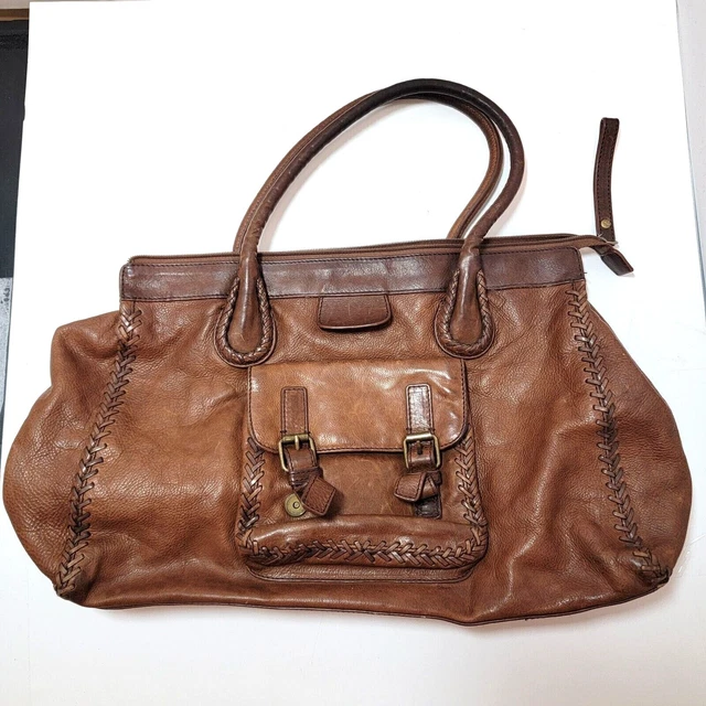 Sondra Roberts Extra Large Brown Purse Shoulder Bag Satchel Handbag Zip Pocket