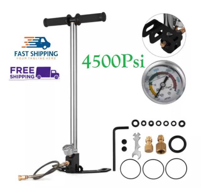 Airgun PCP 4500Psi High Pressure Air Hand Pump 3Stage Pre-Charged Pneumatic Rifl