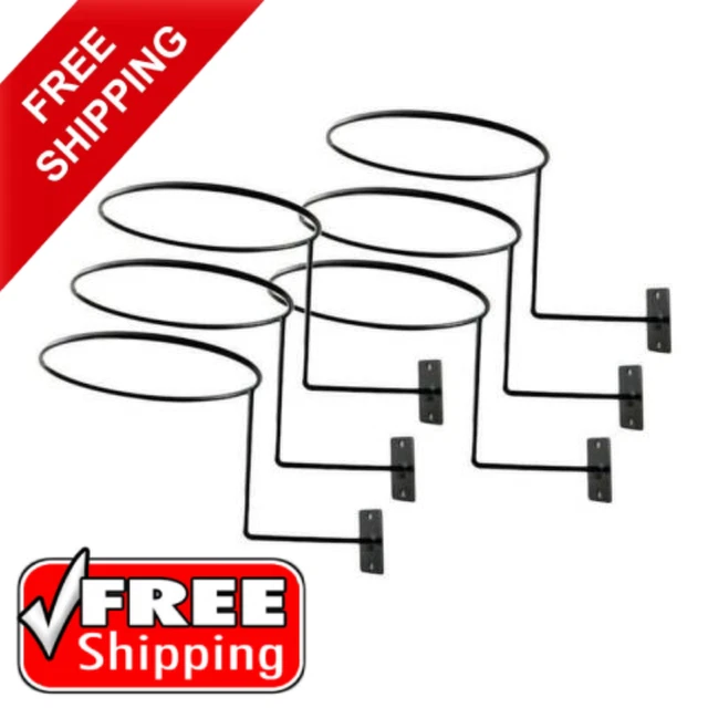 3/6pcs Helmet Holder Wall Mounted Metal Stand Hook Hat Display Rack Hanger Black