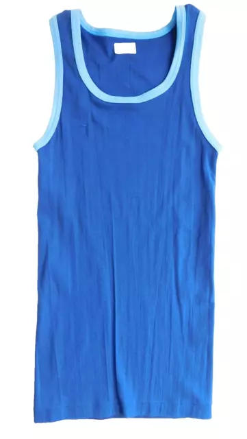 Gilet lungo vintage ragazzi blu nylon età 11-12 anni circa INUTILIZZATO ANNI 1970 bambini