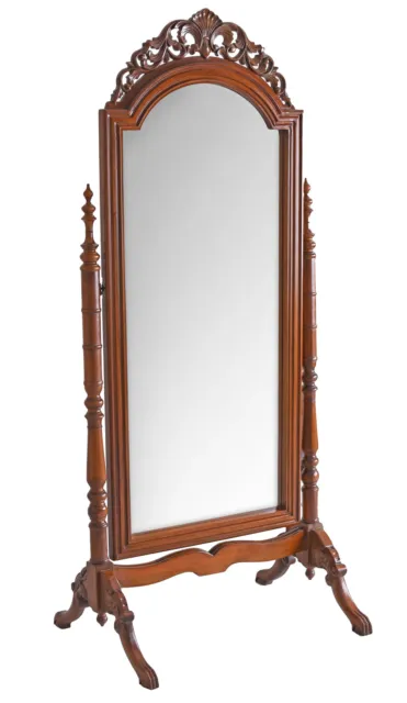Ankleidespiegel Mahagoni Massivholz Spiegel Antik Standspiegel Ganzkörperspiegel