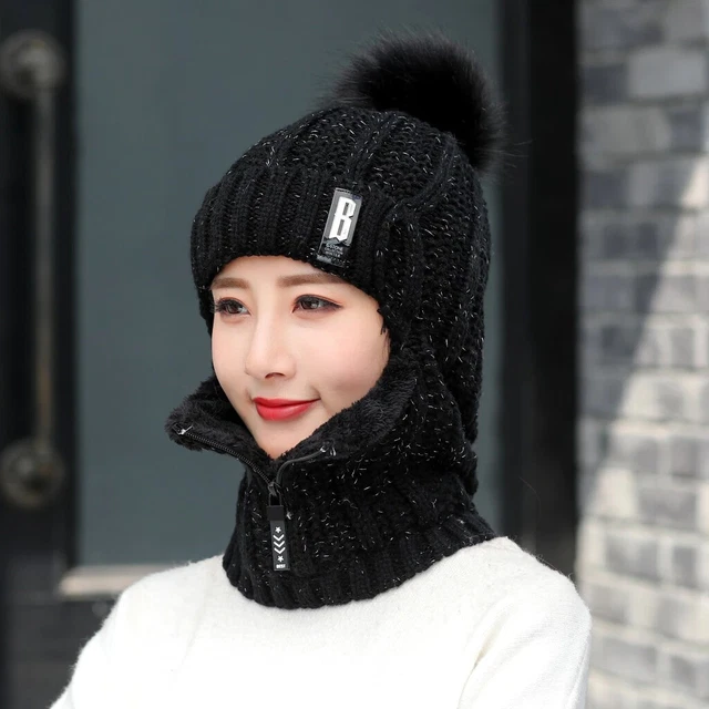 Set de Bufanda de Anillo y Gorro de Punto para Mujer ideal para Invierno 2019 2