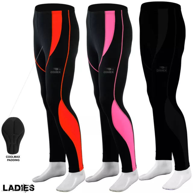 Dimex Women Ladies Cycling Tights Padded Compression Leggings Cycle / Trousers