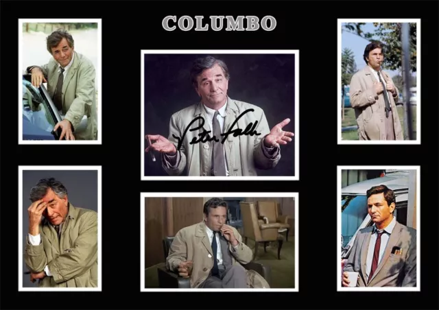 PETER FALK Signed A4 Autograph PHOTO Montage Signature Print COLUMBO Gift
