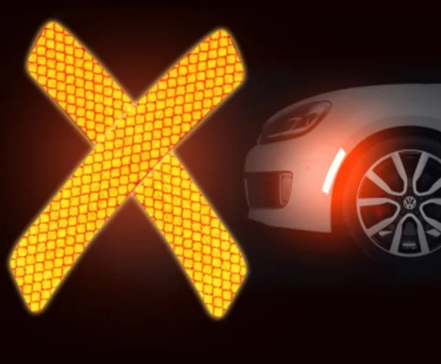 ♨️ 2X ORANGE Reflektor ✓ Reflektierend Katzenaugen ✓ Auto Motorrad Aufkleber  ♨️ EUR 9,90 - PicClick DE