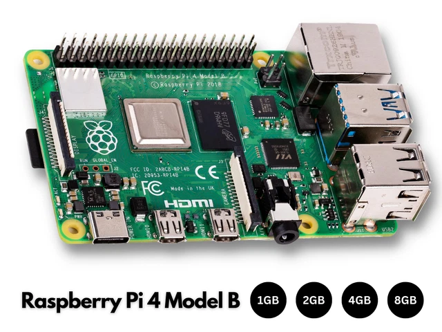 Raspberry Pi 4 Modelo B - 1GB/2GB/4GB/8GB RAM - Solo / Conjunto/Bundle