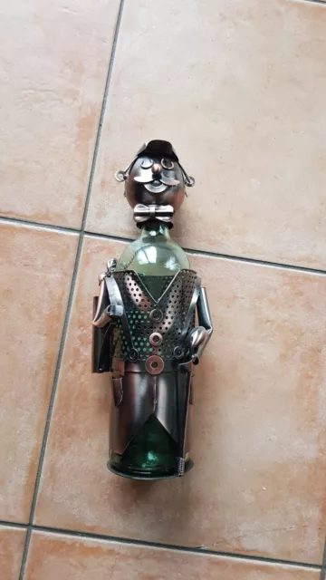 Flaschenhalter Weinflaschenhalter Golfer Metall Skulptur Figur lustige Deko