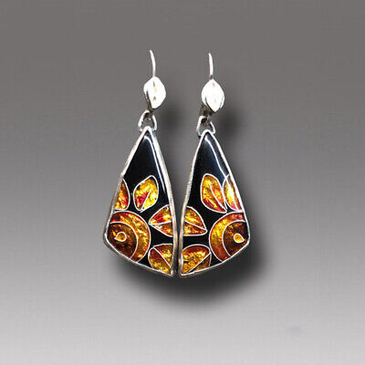 925 Silver Turquoise Women Ear Hook Dangle Drop Earrings Wedding Jewelry A Pair