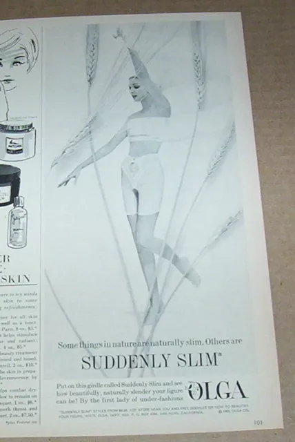 1965 PRINT AD - OLGA slim Pantie Girdle sexy girl lingerie Vintage