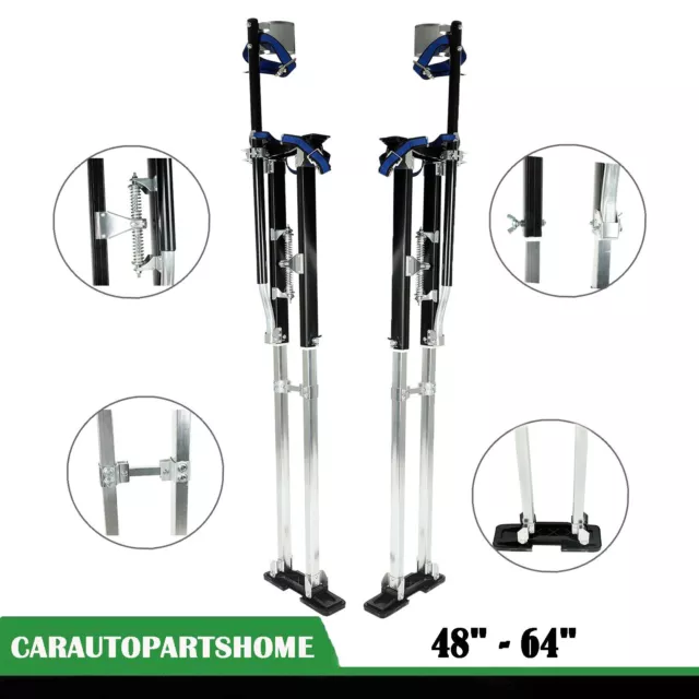 Drywall Stilts Painters Walking Finishing Tools - Adjustable 48" - 64" Black