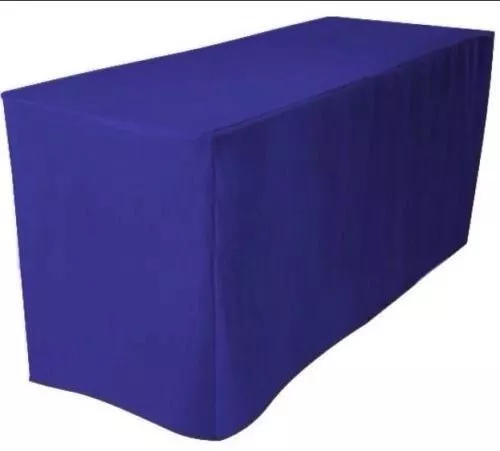 4' ft. Fitted Polyester Table Cover Tablecloth Trade show Booth DJ - ROYAL BLUE