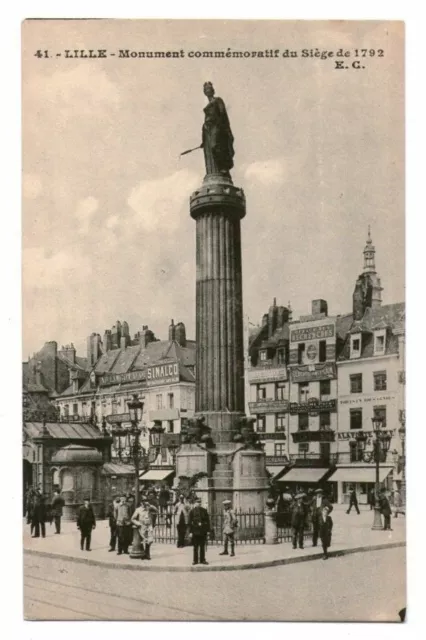 59-33 cpa Lille - monument aux morts animée