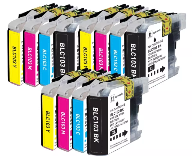 12PK XL Replacement Ink Set fits Brother LC103 MFC-J285DW MFC-J870DW MFC-J450DW