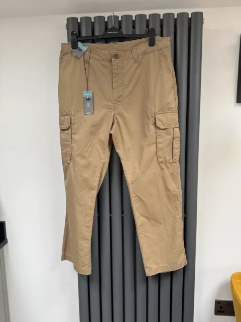 BNWT NEW Marks & Spencer natural beige camo cameo trousers size 38” short cargo