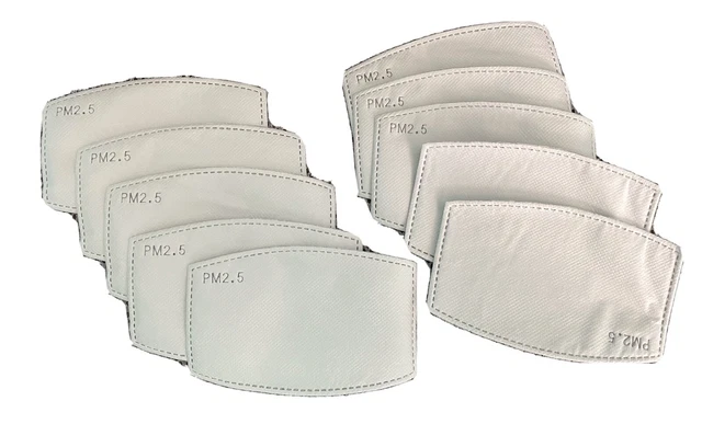10 Pack Adult PM2.5 5 Layer Carbon Super Fresh Air Face Mask Filter Replacements