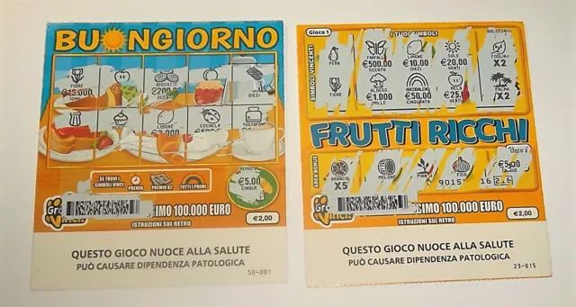 Tutti I Frutti - Buongiorno - 2 Gratta E Vinci Da Euro 2,00