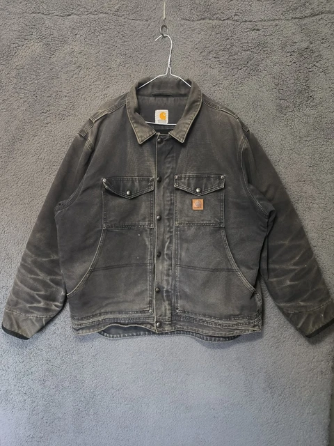 CARHARTT BERWICK JACKET XL Mens Sandstone Fleece Lined Black 155.00 PicClick UK