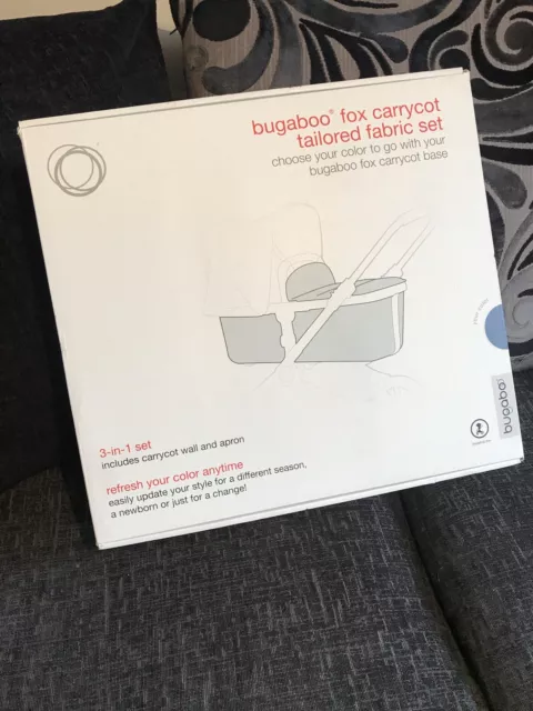 Bugaboo Fox Carrycot Tailored Fabric Set Blue Melange (BNIB)