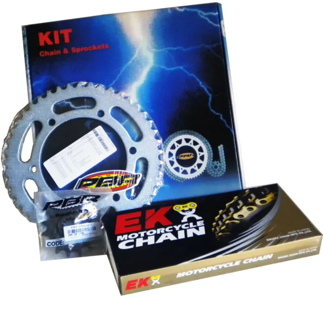 Kit Catena Corona Pignone Trasmissione Pbr / Ek Per Aprilia Rx 125 1996 > 2002