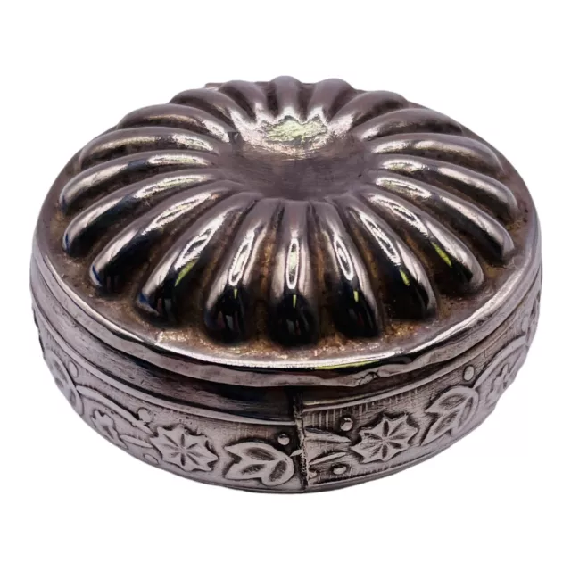 925 Sterling Silver Vintage Pill Box Container-5608