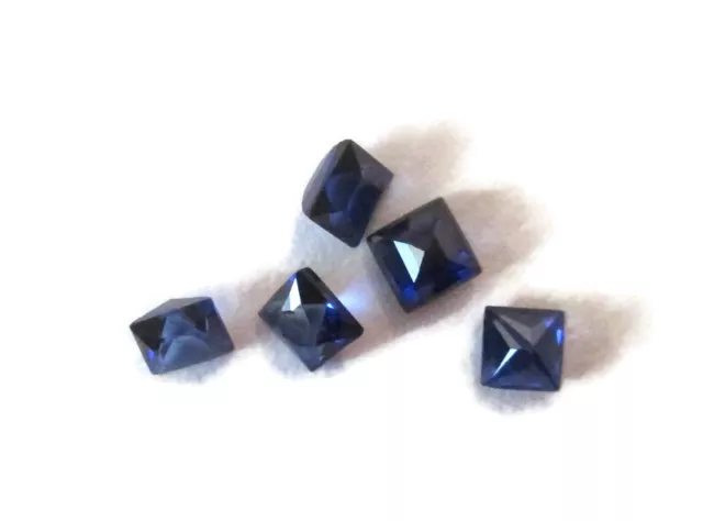 Royal Blue Natural Australian Sapphire Cabochon Square Cut Loose Gemstone