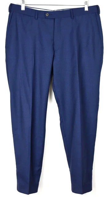 Pantalon Costume Homme SUITSUPPLY Brentwood - Taille UK 44S Marine - Laine Jambes Coniques Plissées - Occasion Très Bon état