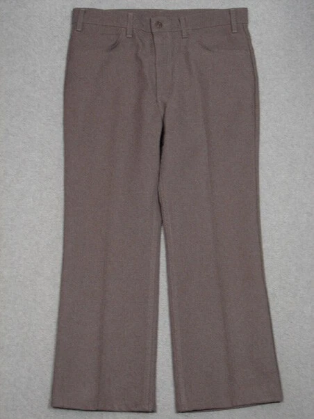 PA09413 1970s **LEVI'S** 517 BOOT CUT HOPSACK JEANS 36x32 (msr 35"x27") BROWN