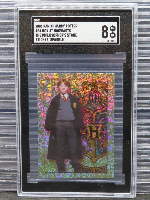 2001 Panini Harry Potter Stickers Ron At Hogwarts Sparkle #84 SGC 8 NM-MT 2001 Panini Harry Potter Stickers Ron At Hogwarts Sparkle #84 SGC 8 NM-MT