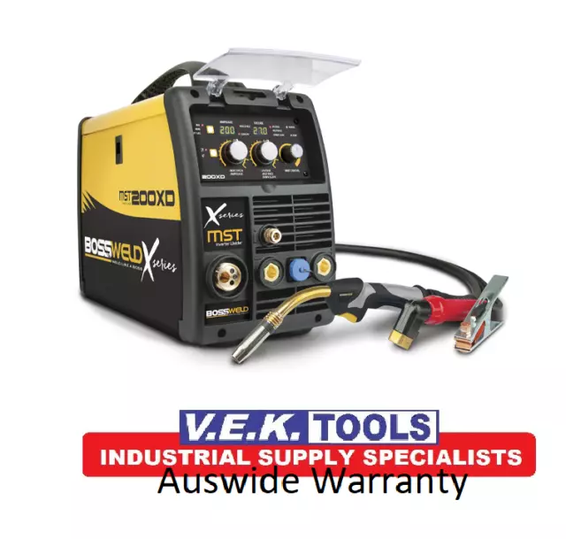 BOSSWELD MST200XD 200Amp Digital MIG Gas/Gasless + MMA/Stick + DC TIG Welder