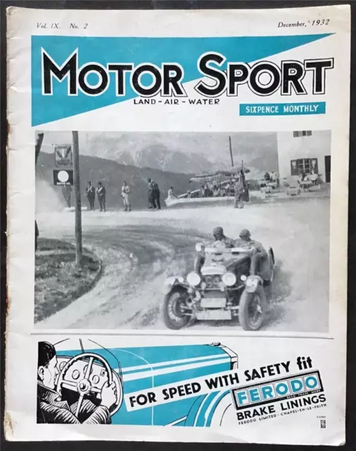 MOTORSPORT Magazin Dezember 1932 Die 80-90 Mercedes EYSTON Monte Carlo Rallye