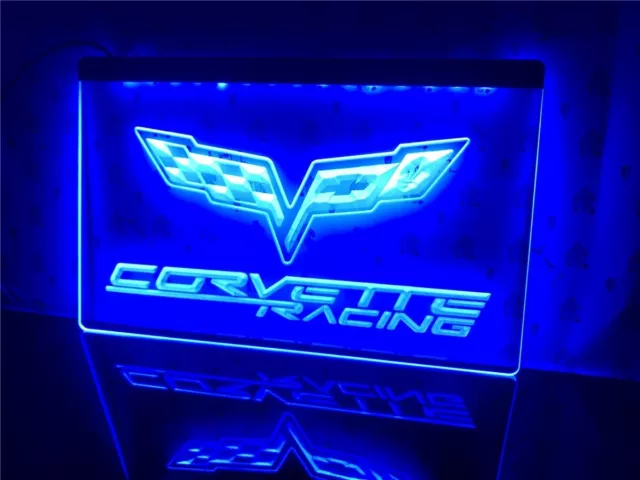 Chevrolet Corvette Racing Car Automative LED NEON LIGHT SIGN 3D Club Home Decor