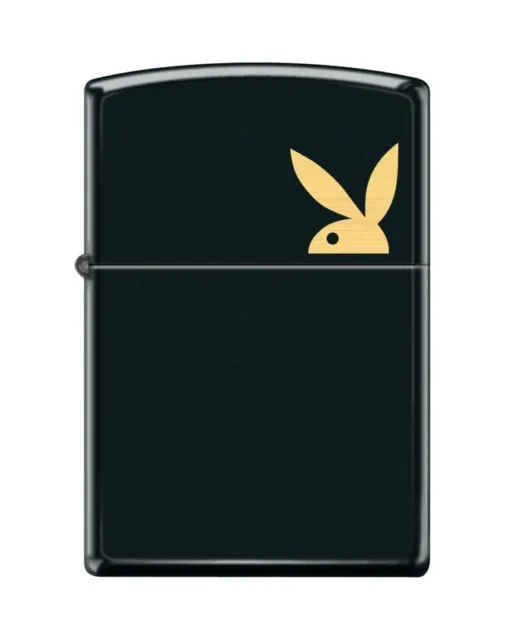 Playboy Pocket Bunny - Engraved Black Matte Zippo Lighter