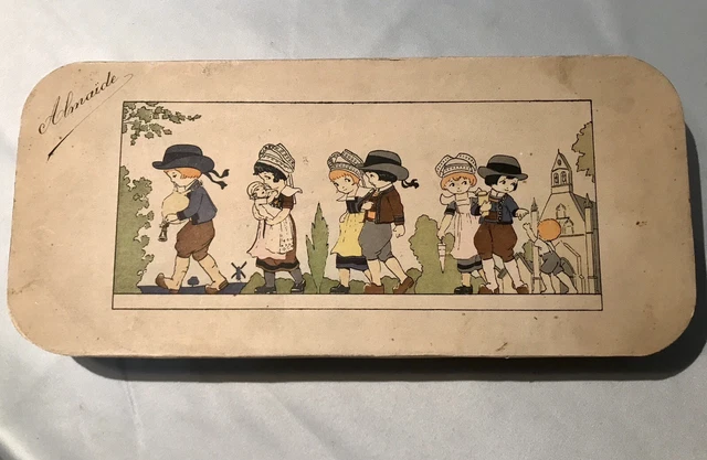 Ancienne Boîte Carton Tampons Calligraphie - Vintage French Calligraphy Set