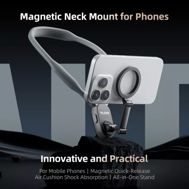 TELESIN SILICONE MAGNETIC Neck Mount Hold for Iphone SAMSUNG HUAWEI XIAOMI  Phone $39.99 - PicClick AU
