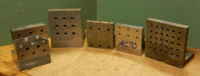 Lot Ac70  5 Older Small Angle Plates  Machinist Jig Fixture Setup Tooling