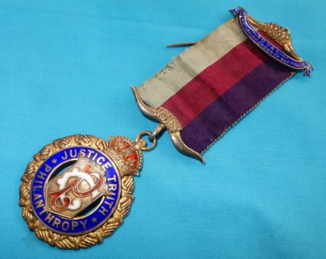 Antique Silver 1926 Raob Sir Frank Warsop Lodge 2182 Jewel Masonic Buffs Medal