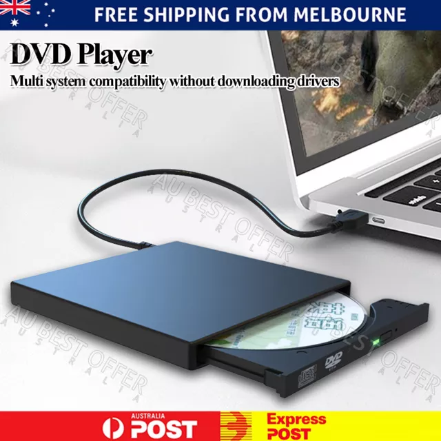 External Drive USB Portable Burner CD RW DVD ROM Reader Writer AU