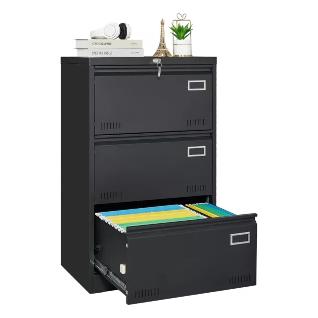 3 Drawer Lateral Filing Cabinet, Office Lateral File Cabinets for Letter/Legal