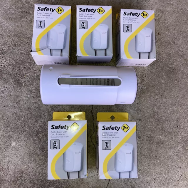 Lot (5) of Safety 1st Outlet Cover with Cord Shortener and Power Strip Protector